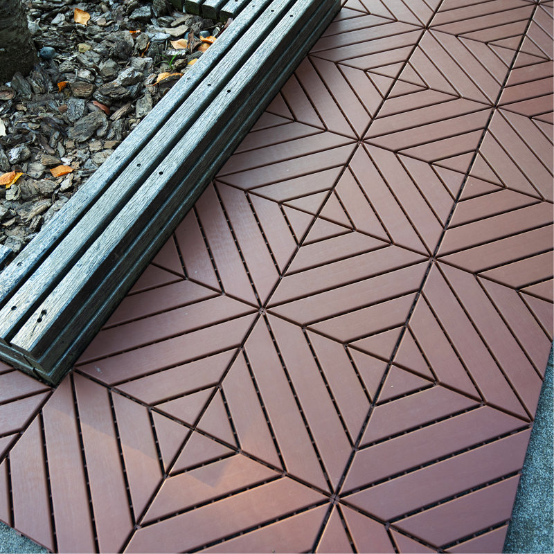 Carreaux de terrasse en plastique emboîtables, Brun