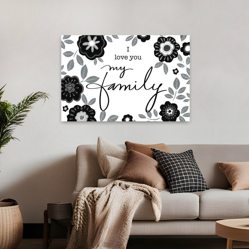 My Family, art floral contemporain, H 32 po x l 48 po