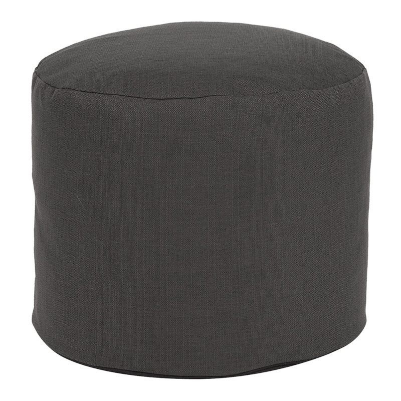 Vinita Upholstered Pouf, Charcoal