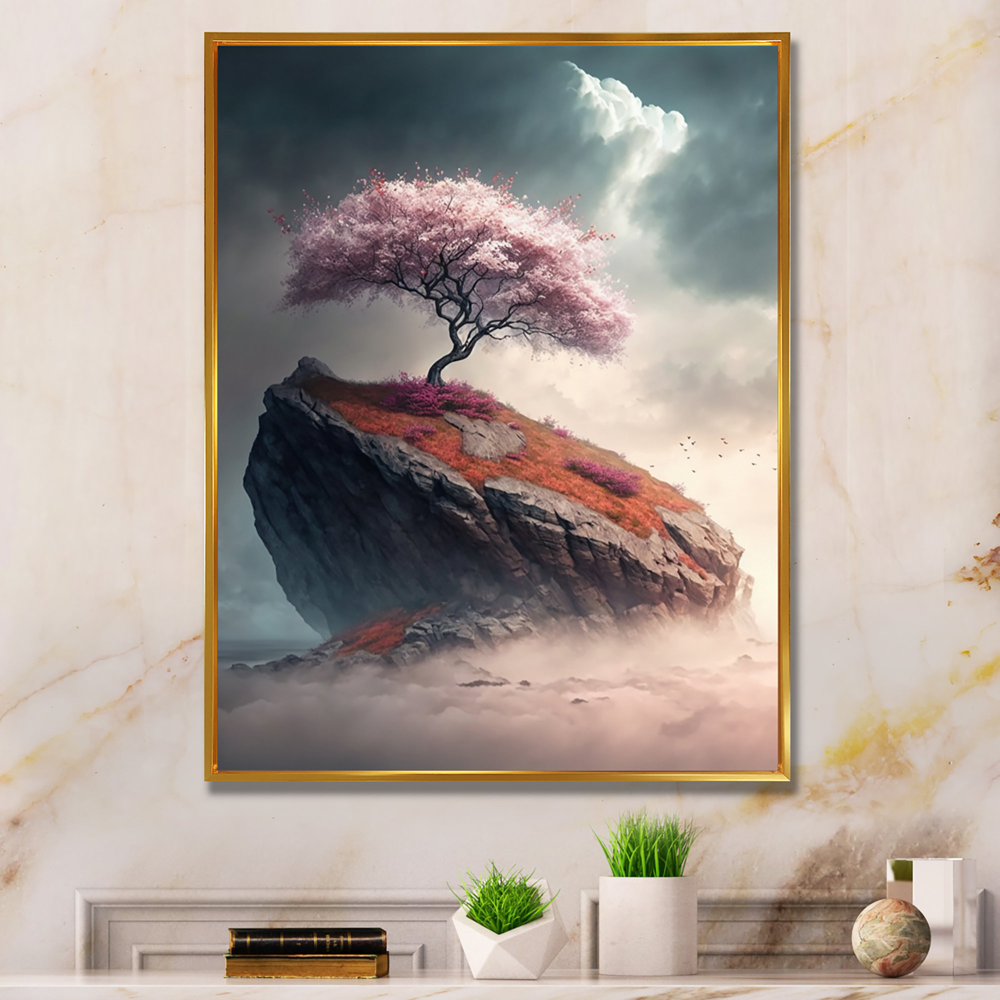 Cherry Blossom Tree Painting On Canvas