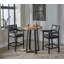 American Heritage Knoxville Acacia Round Solid Wood Pub Table - Brown Top with Black Metal Base, Rustic Modern Design
