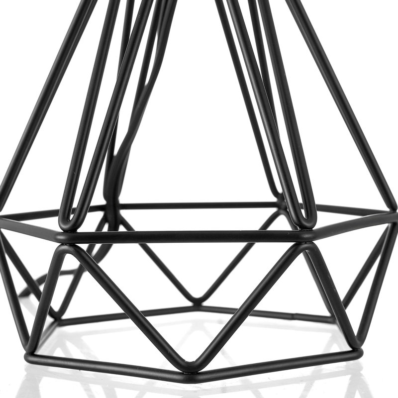 Lampe de table moderne à base géométrique en métal noir, Noir, noir, noir, noir