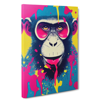 Painted Monkey No.3 Abstract - Wrapped Canvas