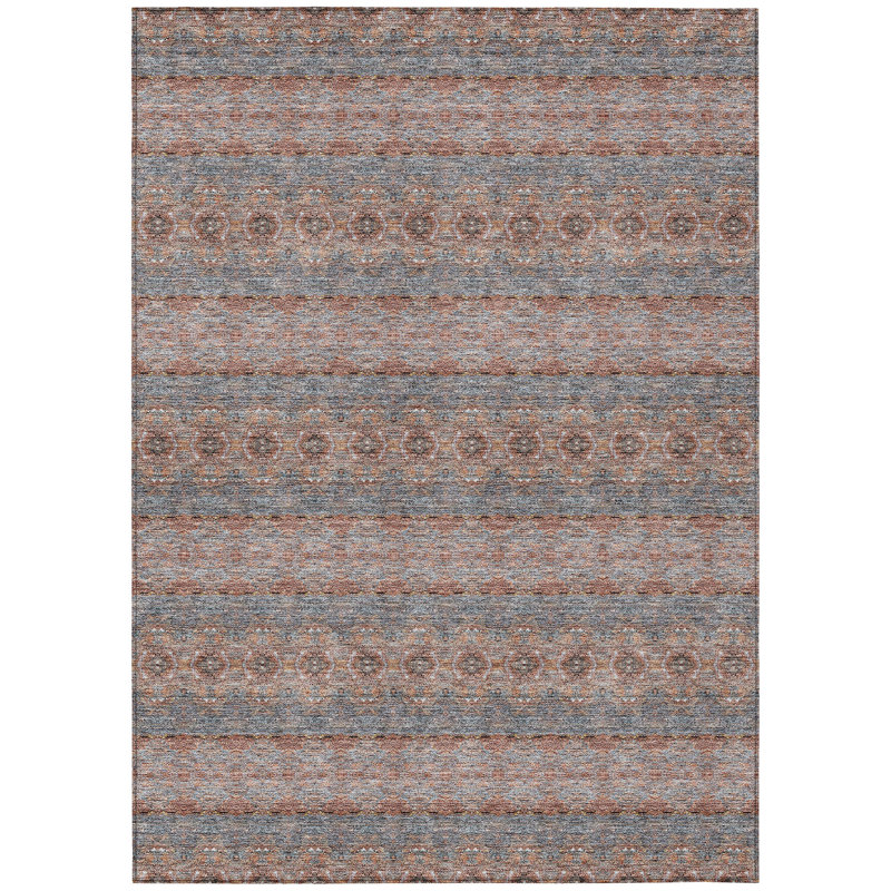 Everlee Washable Ikat Indoor / Outdoor Rug, Rectangle 10' x 14'