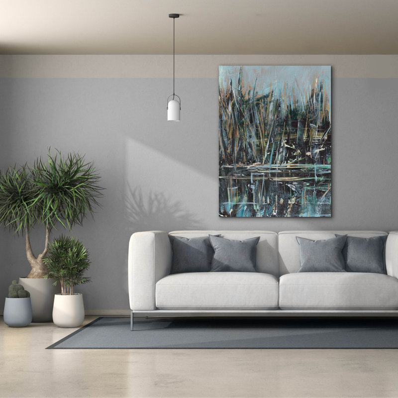  «Abstract Watergrass 1» par Ethan Harper, art mural sur toile, 40 po x 54 po