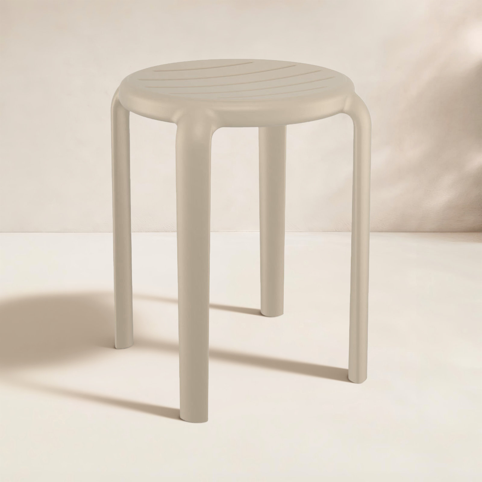 Aragons Stackable Patio Side Chair, Taupe