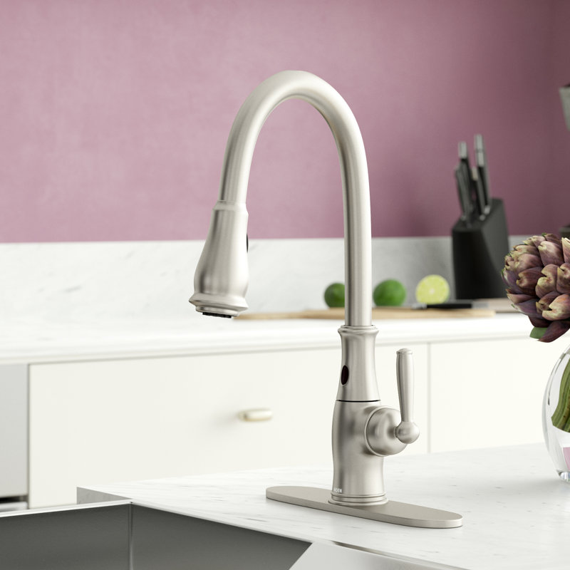 Robinet de cuisine à poignée simple Brantford, Acier inoxydable résistant aux taches