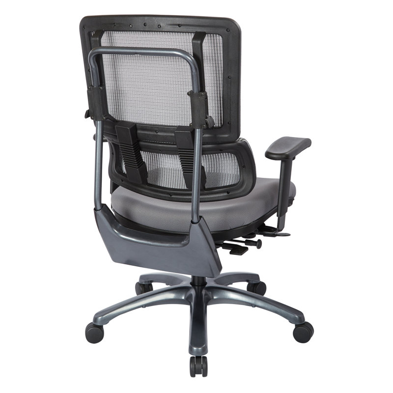 Ergonomic Executive Swivel Chair with Grey Mesh and Titanium Base
