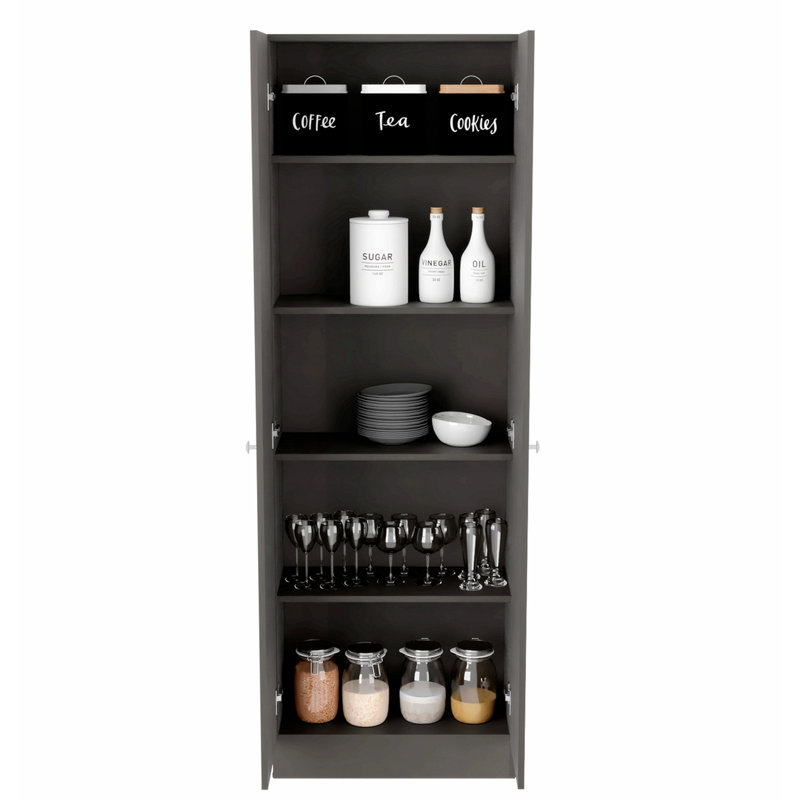 Armoire de rangement élégante, double porte - H 71,41 po x l 12,11 po x P 23,91 po, Noir
