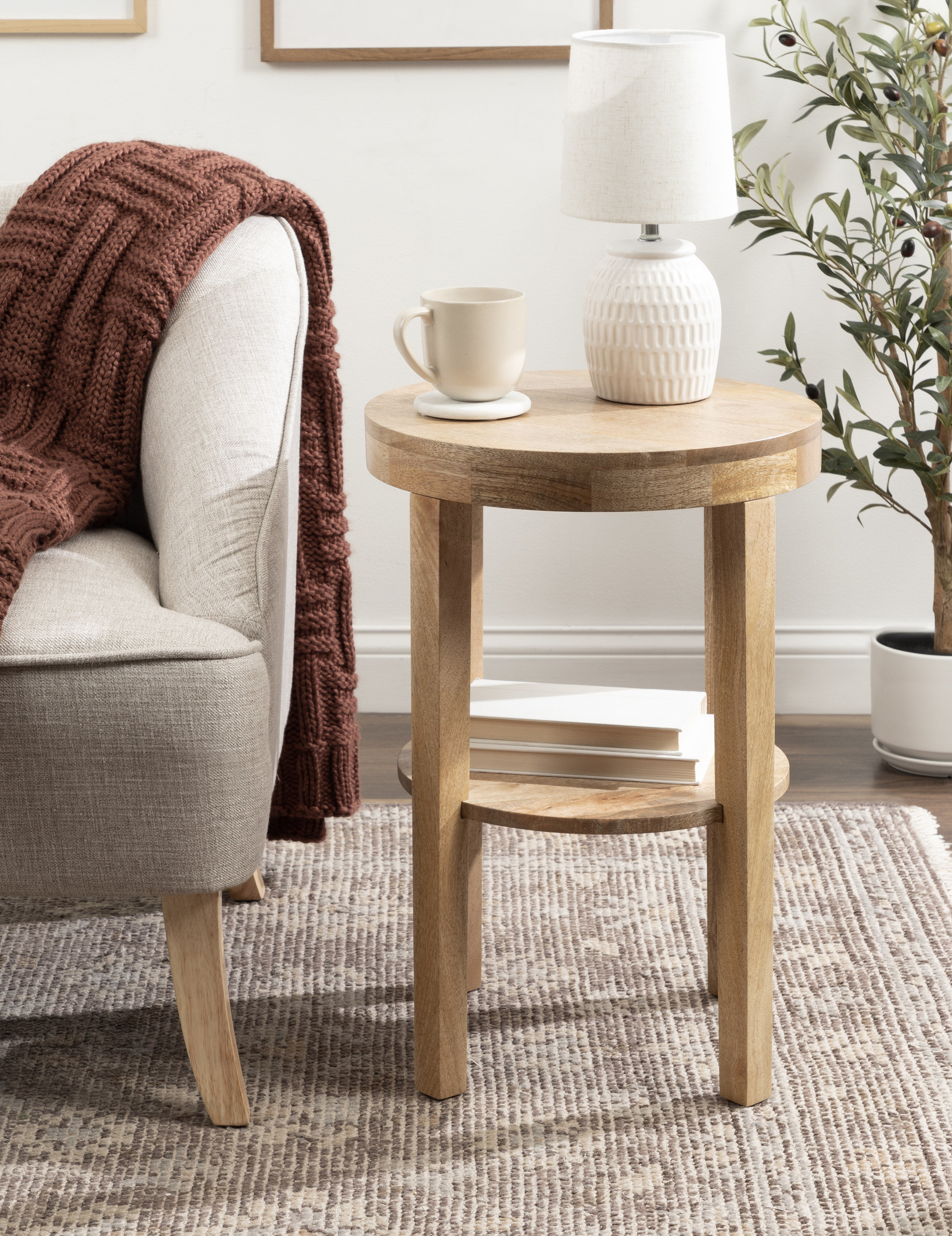 Wade Logan® Britnye Solid Wood End Table & Reviews | Wayfair