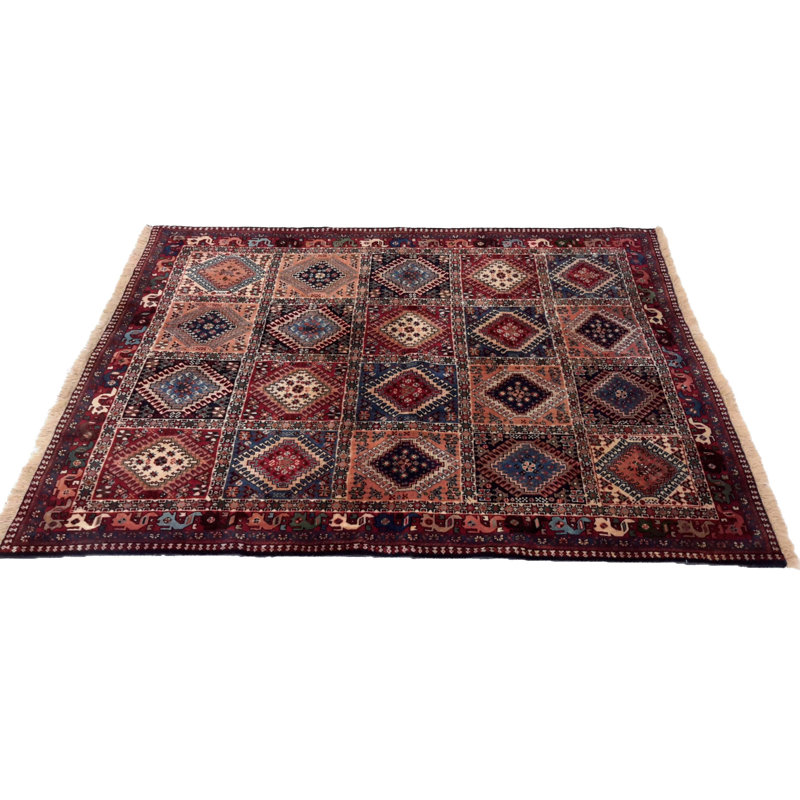 Canvello Hand Made Casual Panel Silkroad Yalameh Rug - 4'11'' X 6'3''