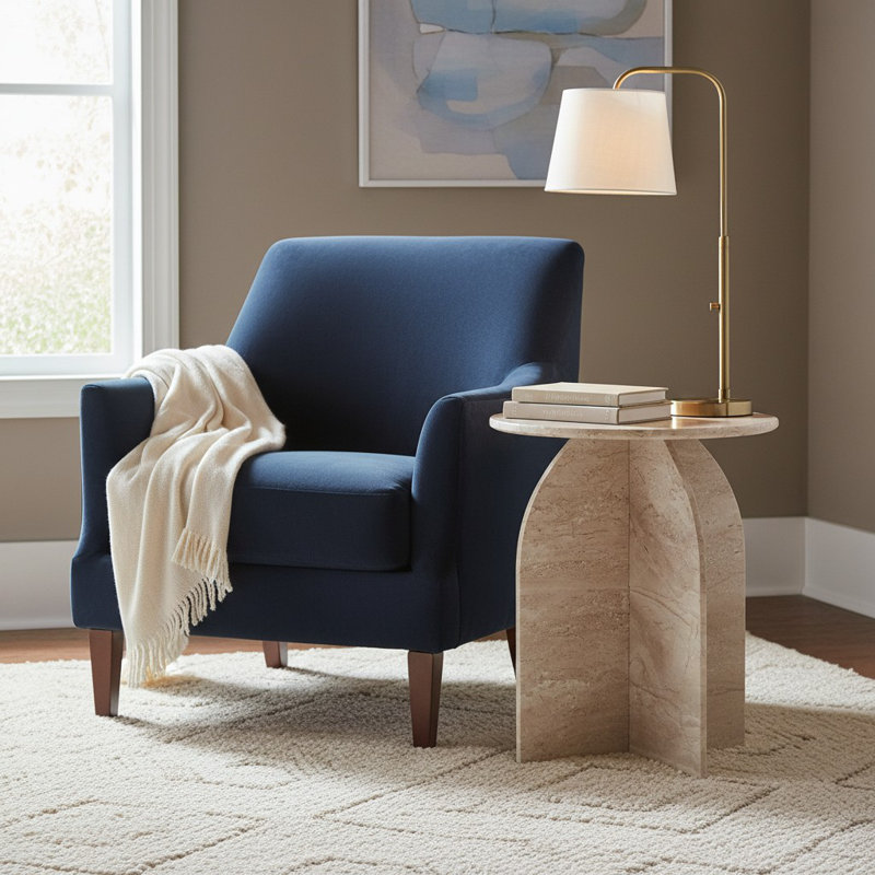 Table d'appoint ronde en marbre