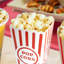 Boîte à maïs soufflé Classic Classic, contenant en carton 46 oz en papier rayé rouge et blanc pour soirée cinéma en famille - 7,8 po x 3,9 po