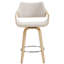 Tabourets de comptoir modernes rembourrés, tabourets de bar pivotants de 26 pouces avec dossier creux et pieds en bois pour îlot de cuisine, tabourets de bar de cuisine-312004998-312005018