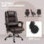 Chaises de bureau en similicuir brun avec conception réglable, télécommande, structure en métal et siège inclinable, 29,5 x 26 x 48 po