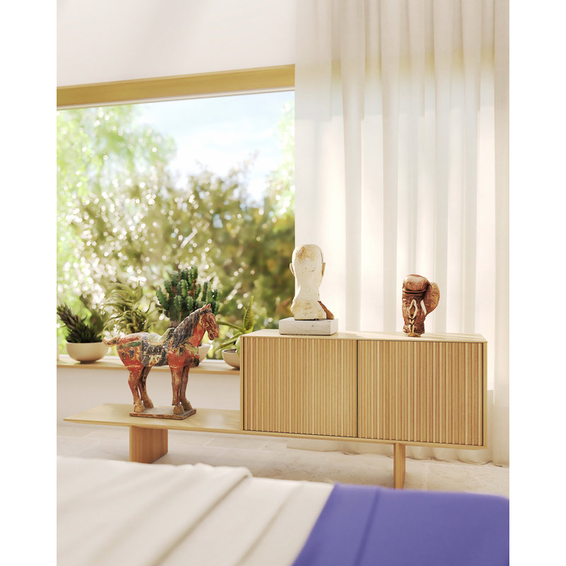 118.1'' W Sideboard, Super Matte Oak,  26.8" H x 118.1" W x 15.7" D