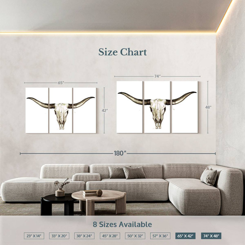Kerner Longhorn Skull, 42" H x 65" W