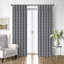 Shay Window Pane Gray Cotton Pinch Pleat Drapery Panel Set of 2-1937908999