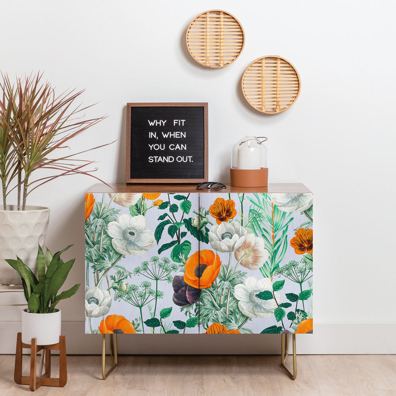 83 Oranges Wildflower Forest 2 Door Credenza Cabinet