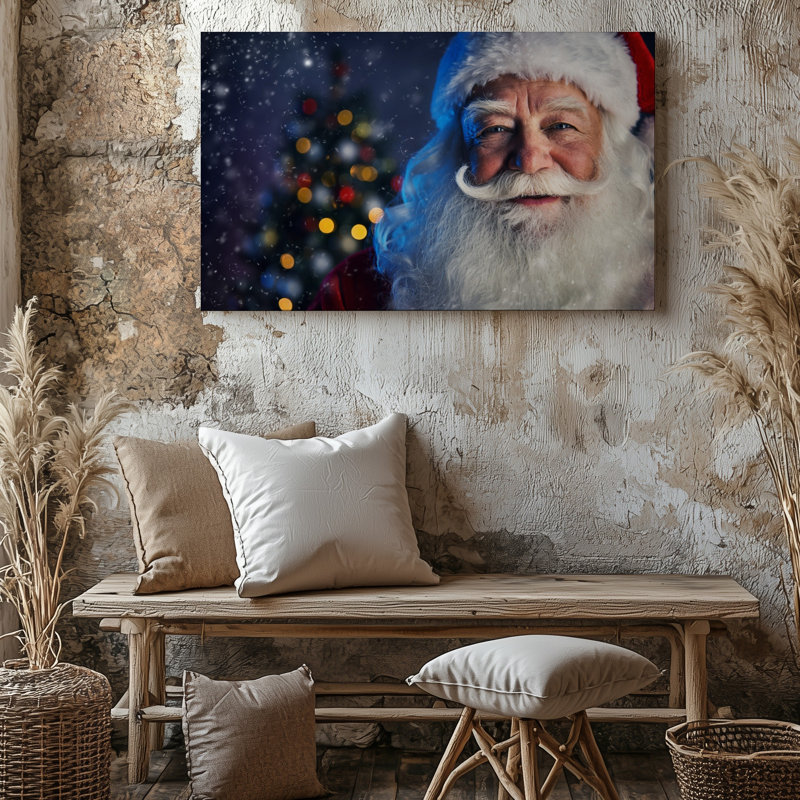 Photo sur toile «Un homme assez joyeux avec une barbe blanche volumineuse et une décoration murale», H 9 po x l 12 po