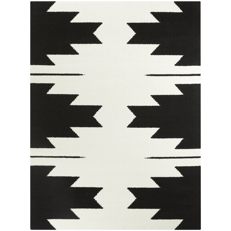 Eberhard Geometric Indoor Rug, Rectangle 5'3" x 7'