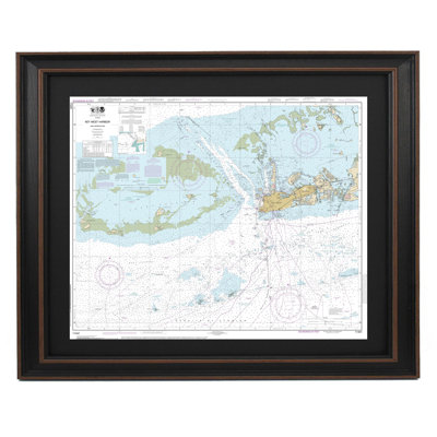 Key West Harbor And Approaches | Nautical Chart | Framed Print