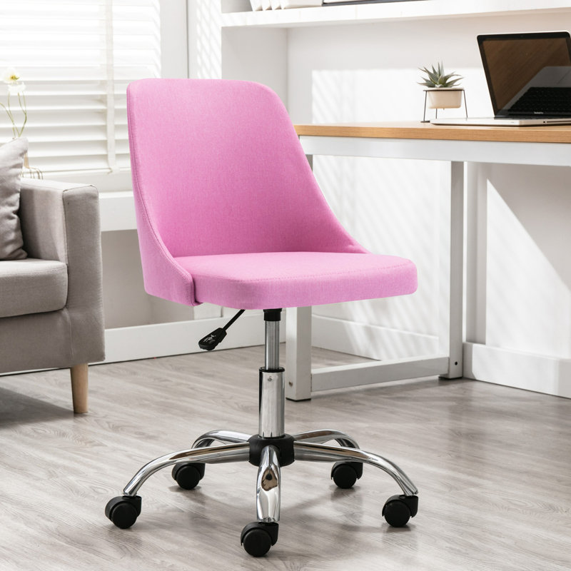 Viggo Fabric Office Chair with Chrome Base, Pink