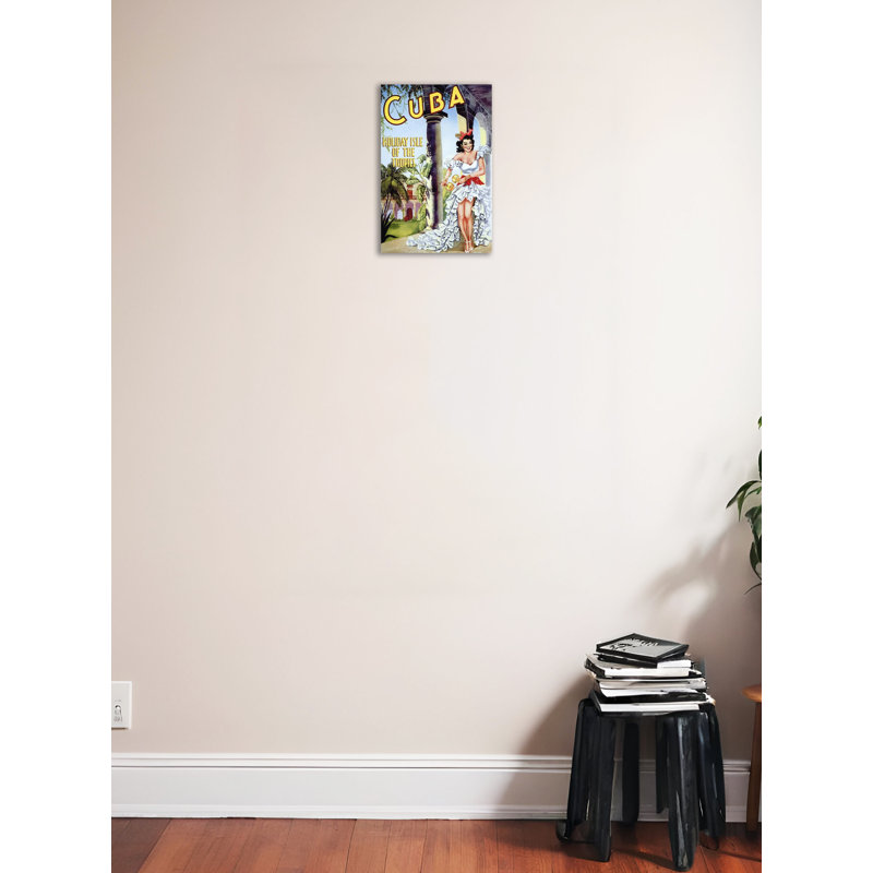Officiellement sous licence, voyage sur toile de l'île de vacances de Cuba, H 18 po x l 12 po x P 1,5 po