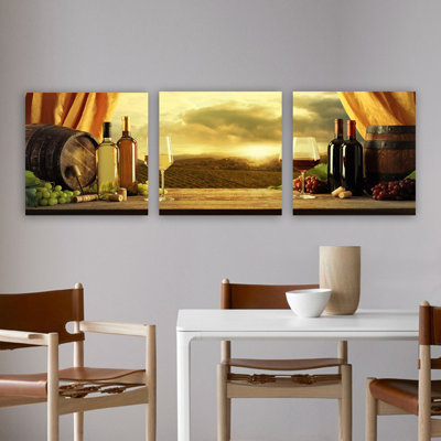 Ensemble de 3 impressions sur toile tendue