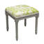 Tabouret de coiffeuse en lin gris avec pivoine grise-502684178-502684177