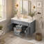 Meuble-lavabo mural 36 po avec lavabo et tiroirs en céramique, meuble-lavabo simple de style français avec charnières à fermeture douce-1884207386