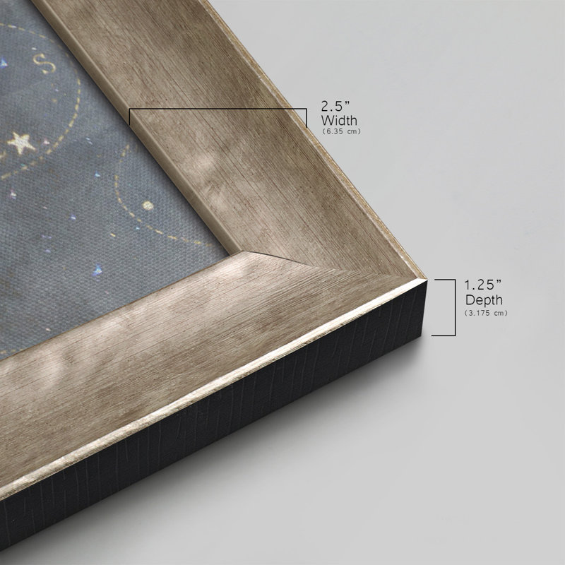 «Celestial Love», toile encadrée de qualité supérieure - prête à être accrochée, Cadre gris, H 21 po x l 37 po x P 1,25 po