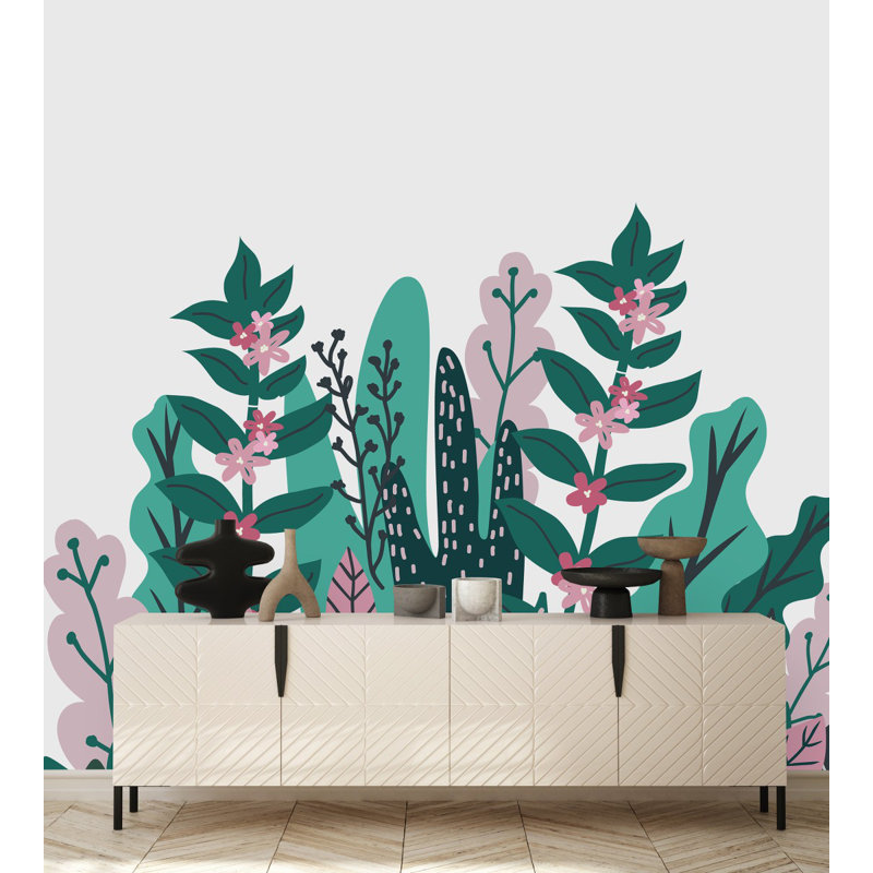 Floral Wall Mural, 8.33" W x 8.33" L