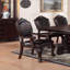 Table de salle à manger classique avec chaises d'appoint et table d'appoint brun-1632514672
