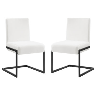 Chaise en porte-à-faux en cuir Fontana