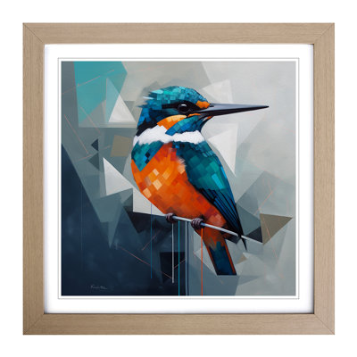 Kingfisher Suprematism No.5 - Framed Print