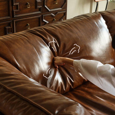 Caramel Mid-Century Modern Sofa