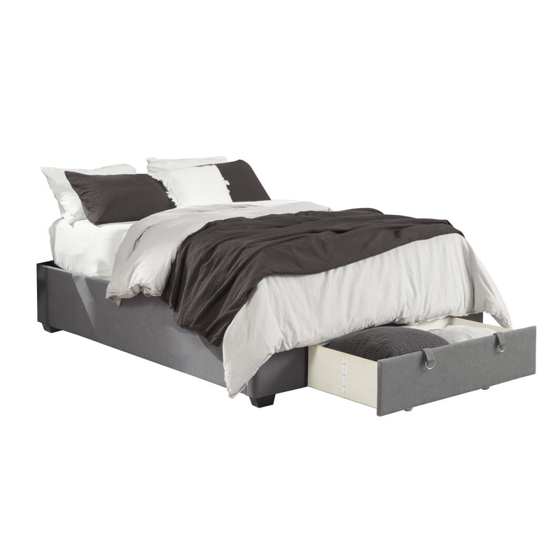 Lit plateforme tapissier avec rangement Amarrion, Grand