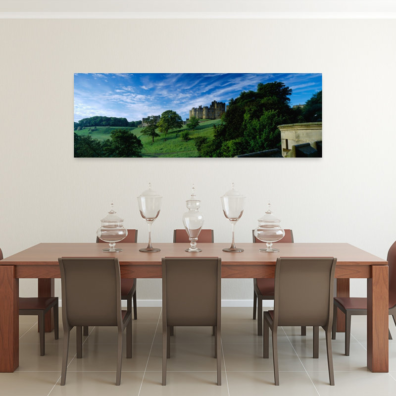 Castle On A Landscape Alnwick Castle Northumberland England United Kingdom by Mark Denton - Wrapped Canvas Panoramic Print