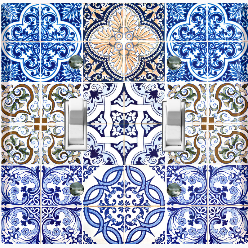 Patterned 2 - Gang Toggle Light Switch Standard Wall Plate