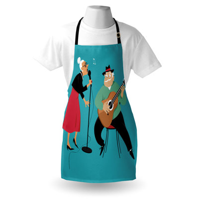 Bungalow tablier rose grand-mère unisexe chanteuse et gentilhomme adulte cadet bleu multicolore
