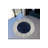 Blue Gray Themed Geometric Circle And Stripe Patterned Round Woven Base Modern Decorative Carpet-1365742966