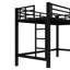 Lit mezzanine simple en métal noir TG