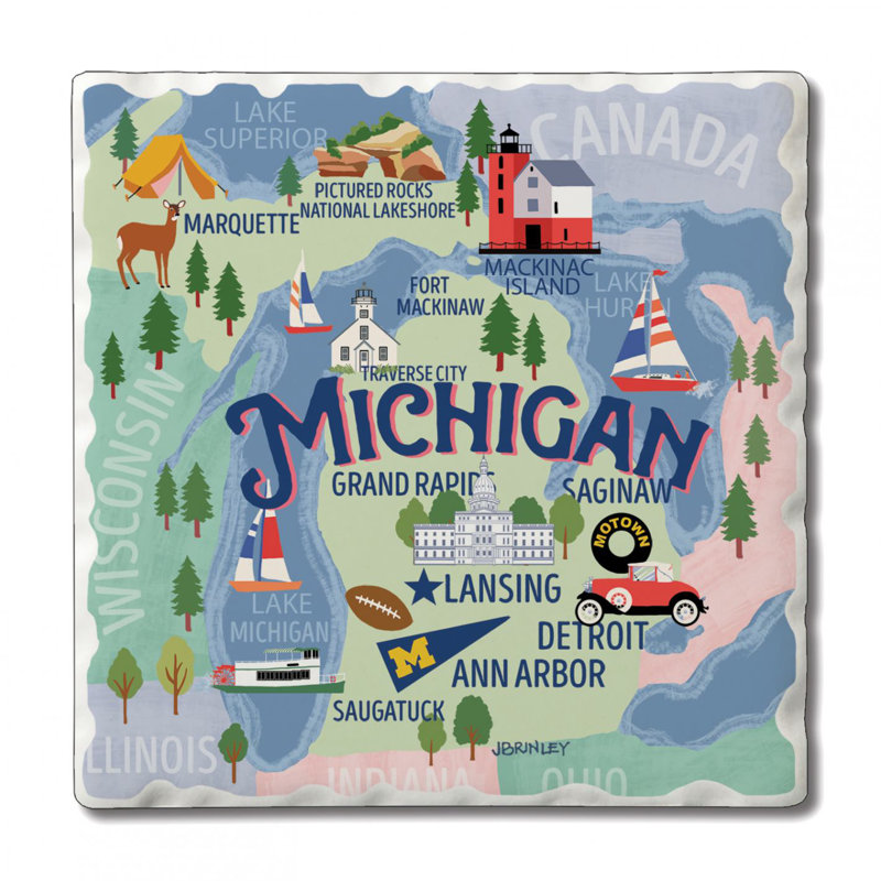 Ensemble de sous-verres 4 pièces Thirstystone Michigan