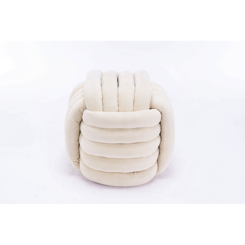 Chenille Fabric Modern Knot Design Ottoman Makeup Stool Footstool, Comfortable And Stylish Seat For Living Room, Bedroom