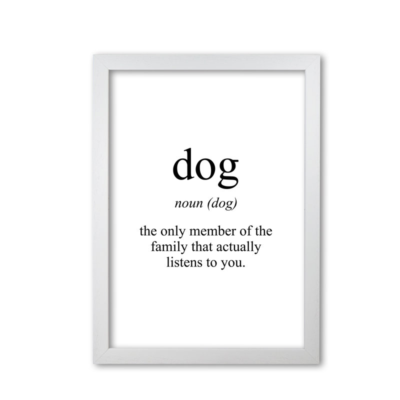 Dog - Print, White Grain , 42 cm H x 30 cm W x 5 cm D