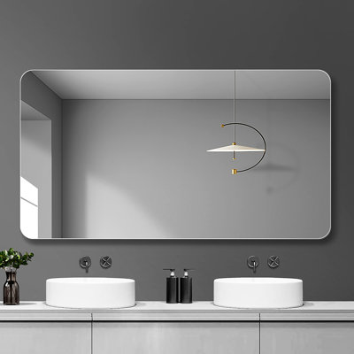 Miroir de salle de bain 5 mm Hd Silver - Brouillard imperméable, fonctionnel et imperméable