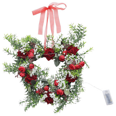 Handcrafted Faux Lighted 40cm Wreath