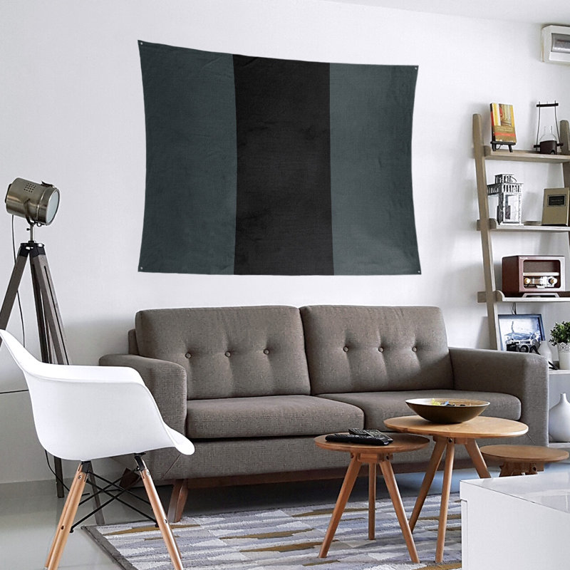 Tapisserie de polyester Las Vegas, H 88 po x l 104 po, Gris acier / noir / gris acier