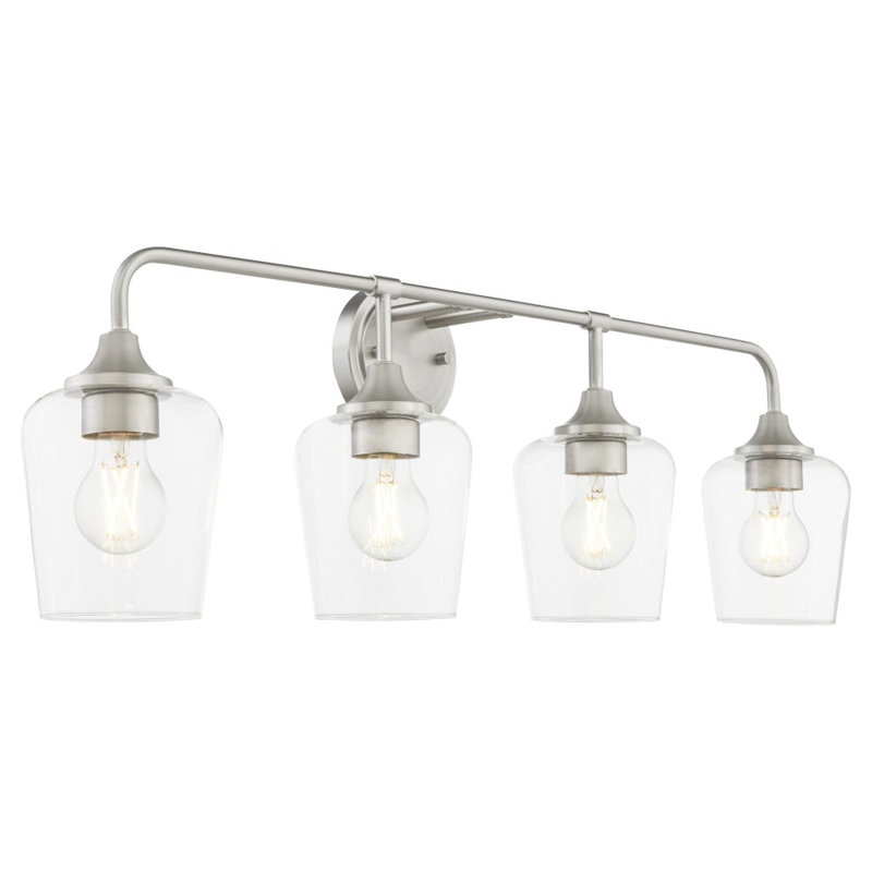 Éclairage pour salle de bain 4 lumières Ahren, Satin Nickel